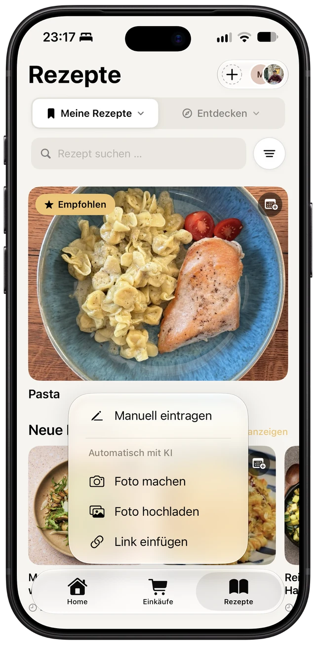 iPhone: Rezept manuell oder automatisch mit KI hinzufügen